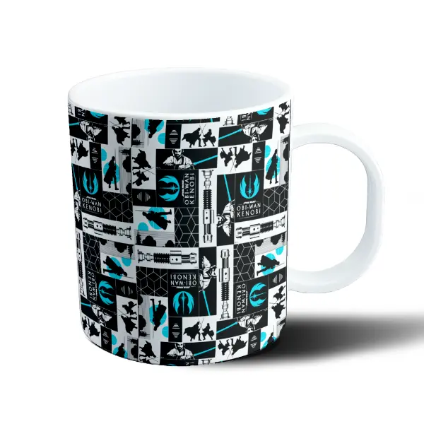 Taza de Plástico Star Wars Obi-Wan Kenobi Diseño Patchwork Sables de Luz