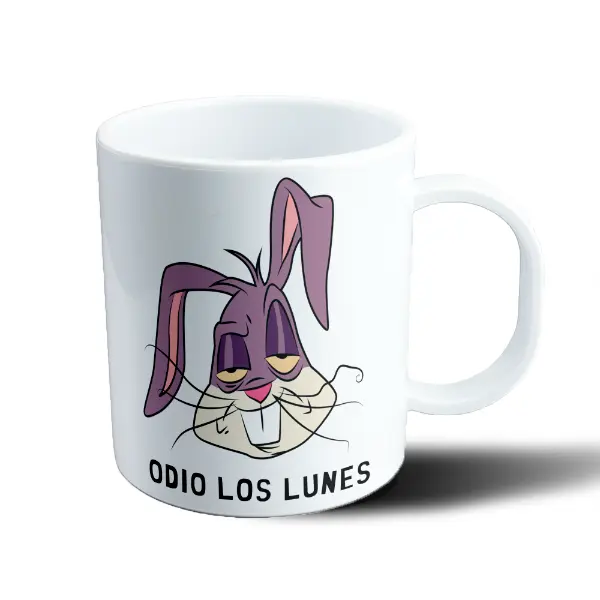 Taza de Plástico Odio los Lunes Conejo