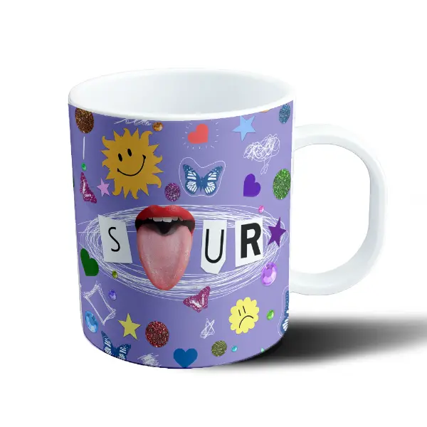 Taza de Plástico Olivia Rodrigo SOUR Labios y Lengua