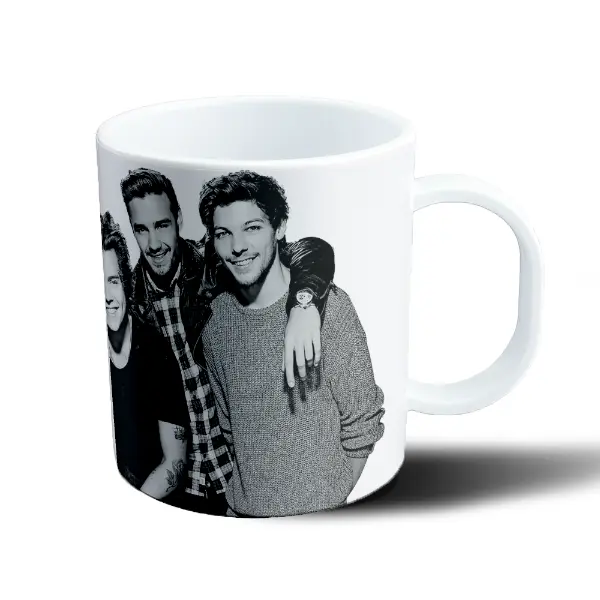 Taza de Plástico One Direction Banda Foto Blanco y Negro