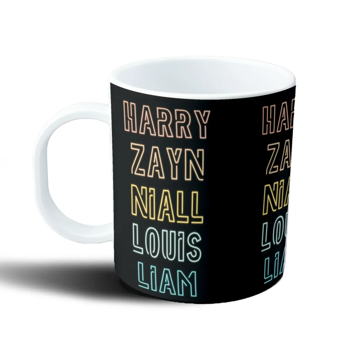 Taza de Plástico One Direction Nombres en Neón - vista 2