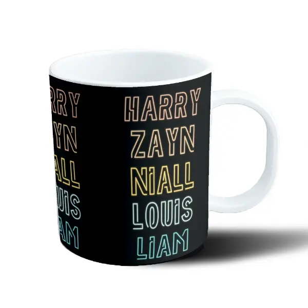 Taza de Plástico One Direction Nombres en Neón