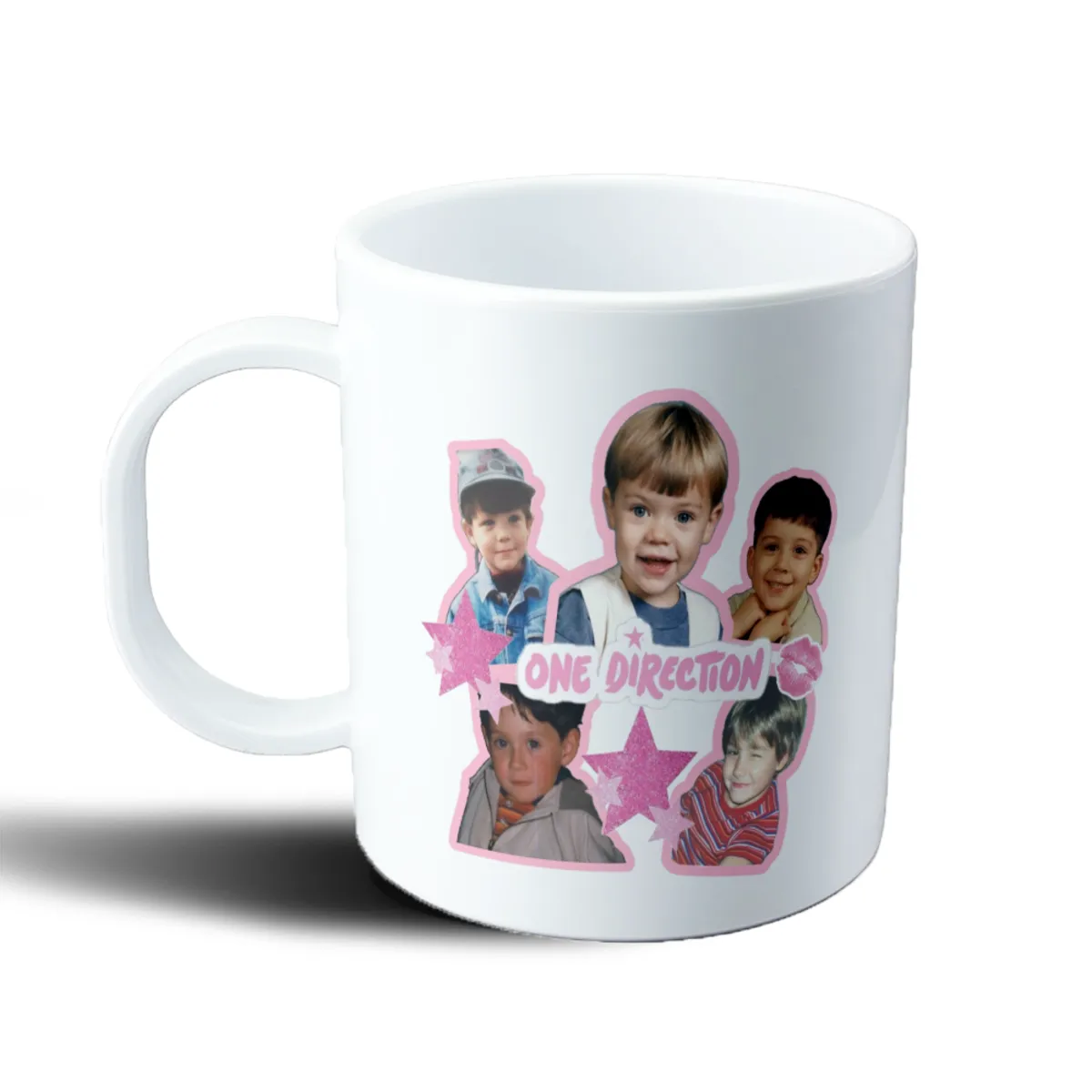 Taza de Plástico One Direction Collage Rosa con Estrellas - vista 2