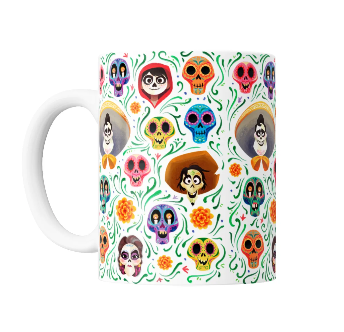 Taza de Cerámica Coco Calaveras y Personajes Día de Muertos - vista 2