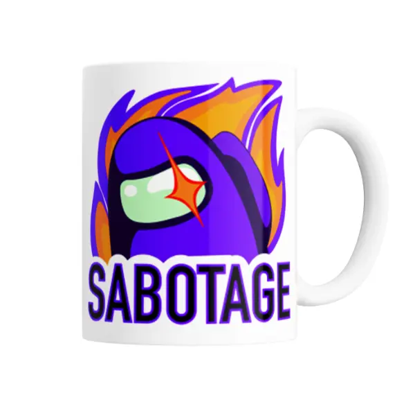Taza de Cerámica Among Us Sabotage Impostor Violeta