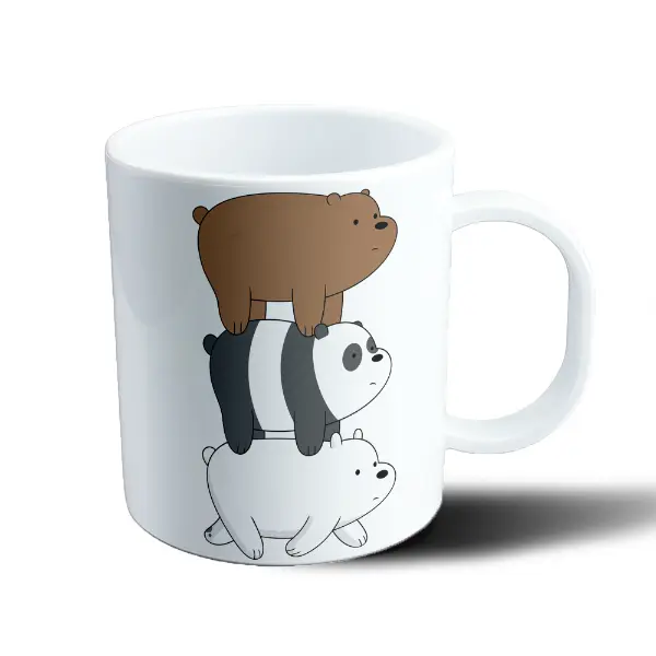 Taza de Plástico Osos Escandalosos Grizzly Panda y Oso Polar