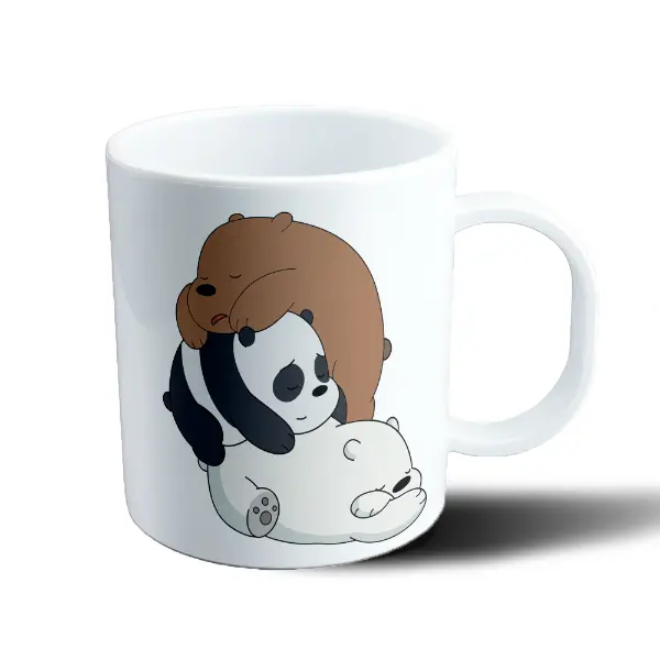 Taza de Plástico Osos Escandalosos Grizzly Panda y Oso Polar Durmiendo