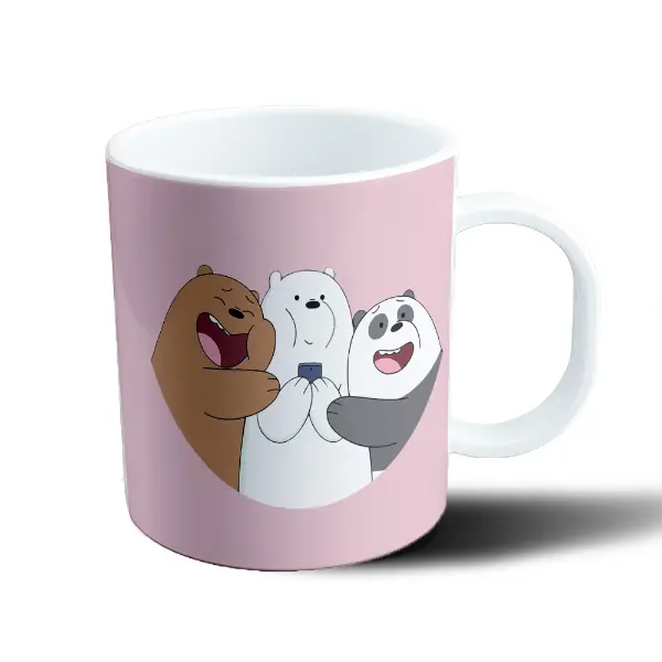 Taza de Plástico Osos Escandalosos Grizzly Panda y Oso Polar con Celular
