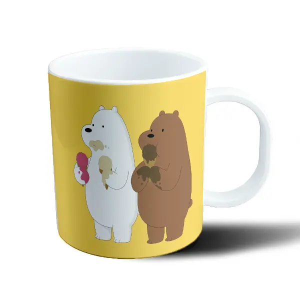 Taza de Plástico Osos Escandalosos Oso Polar y Oso Pardo con Helado