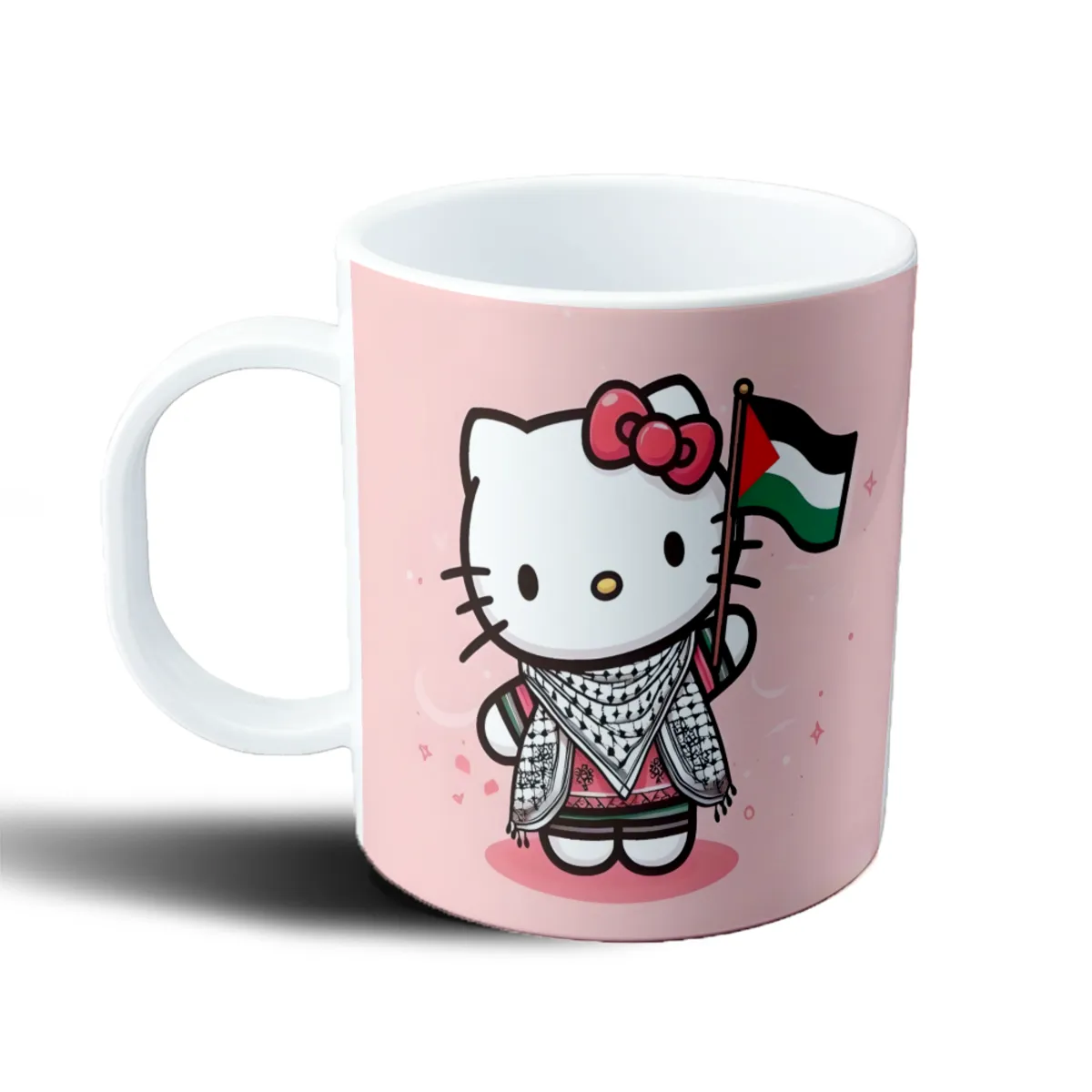 Taza de Plástico Hello Kitty con Keffiyeh y Bandera Palestina - vista 2