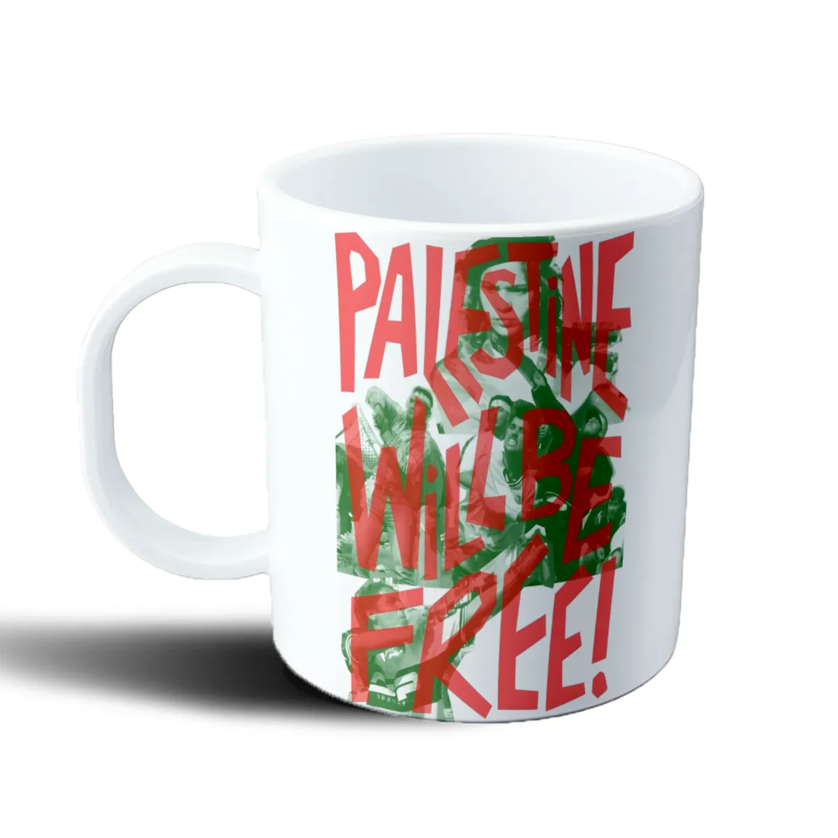 Taza de Plástico Palestina Will Be Free Rojo y Verde - vista 2