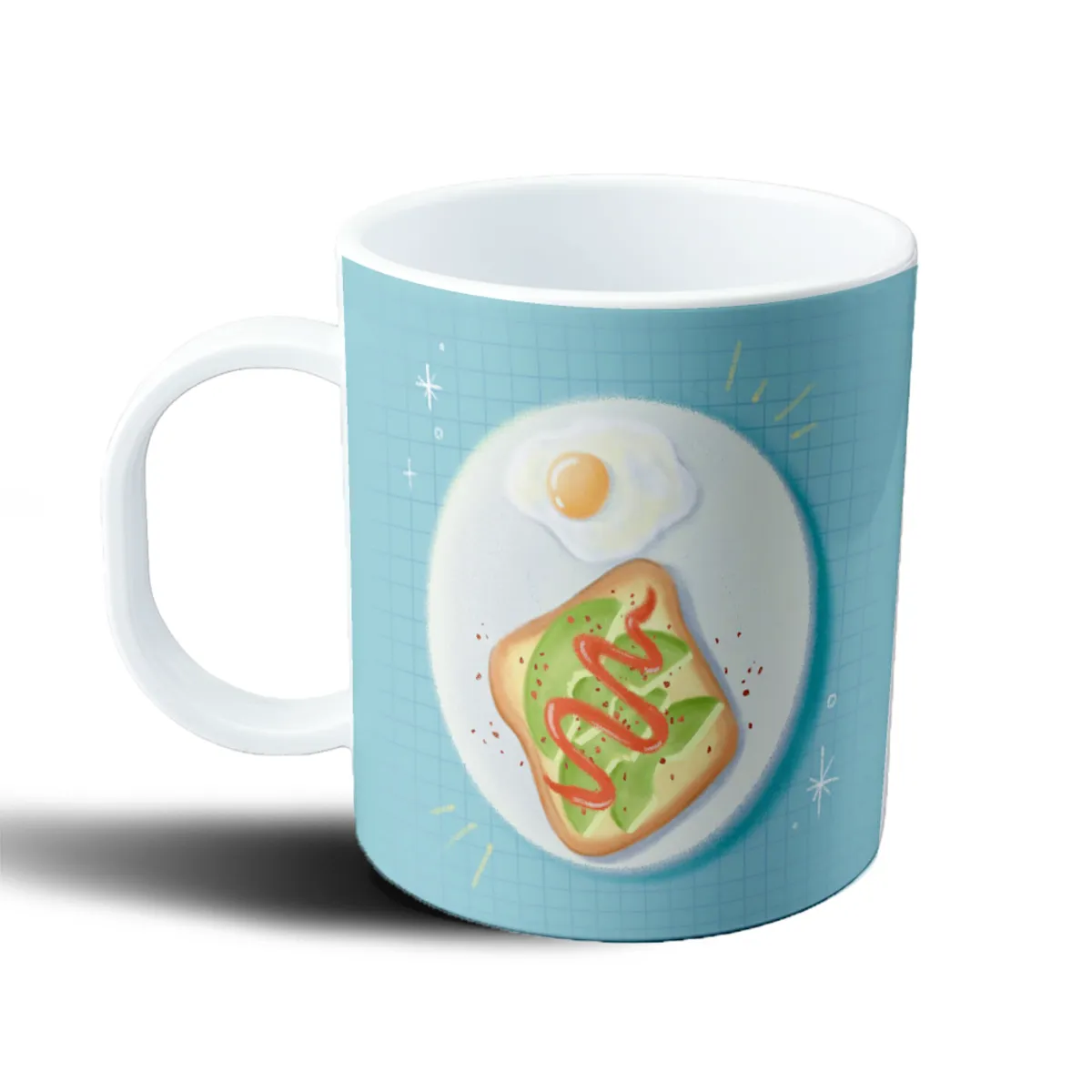Taza de Plástico Tostada de Palta con Huevo Frito - vista 2
