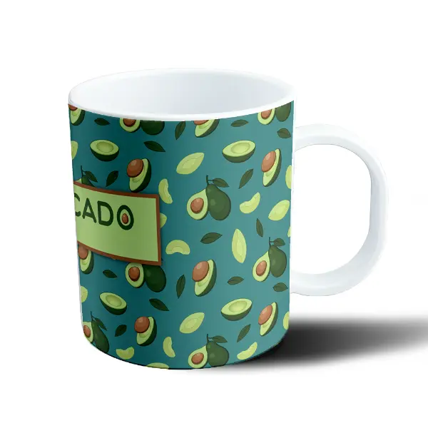 Taza de Plástico Avocado Palta Patrón Cerámica