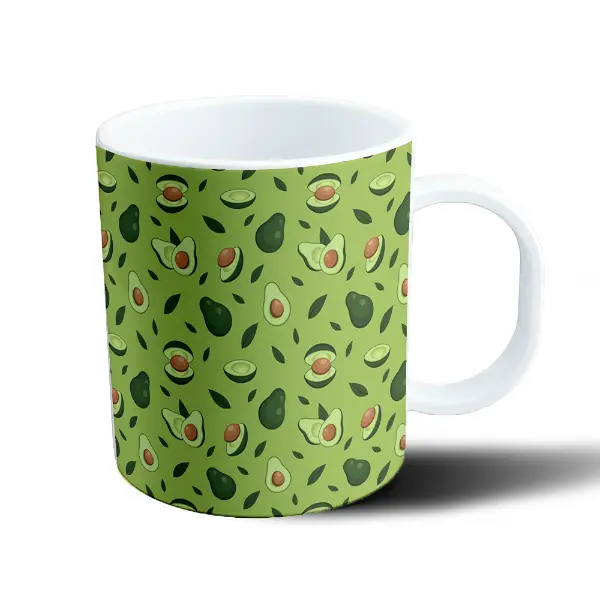 Taza de Plástico Paltas Patrón Verde