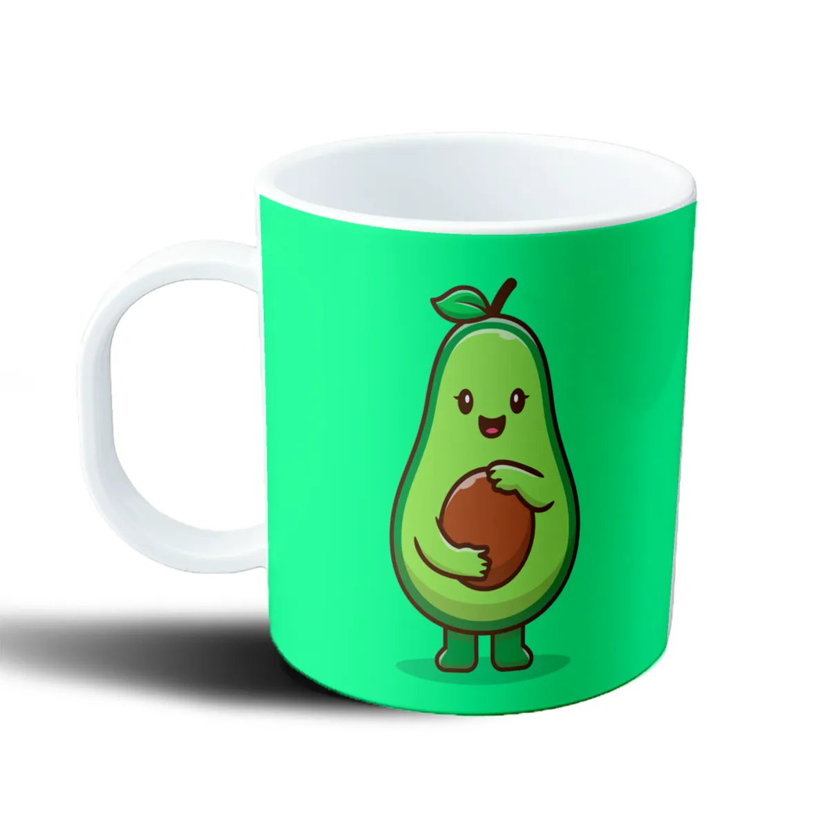 Taza de Plástico Palta Kawaii Abrazando su Carozo - vista 2