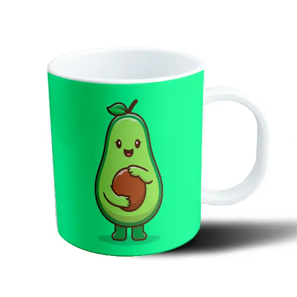 Taza de Plástico Palta Kawaii Abrazando su Carozo