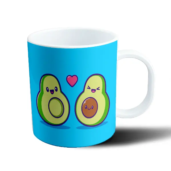 Taza de Plástico Paltas Enamoradas Kawaii