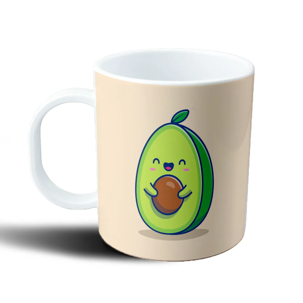 Taza de Plástico Palta Kawaii Abrazando su Carozo - vista 2