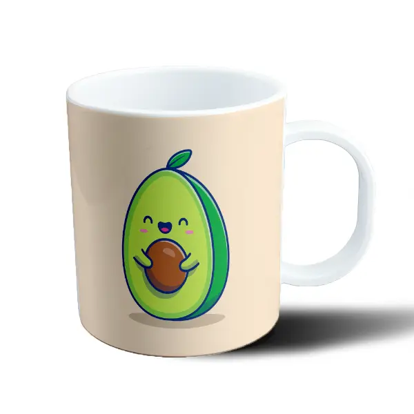 Taza de Plástico Palta Kawaii Abrazando su Carozo