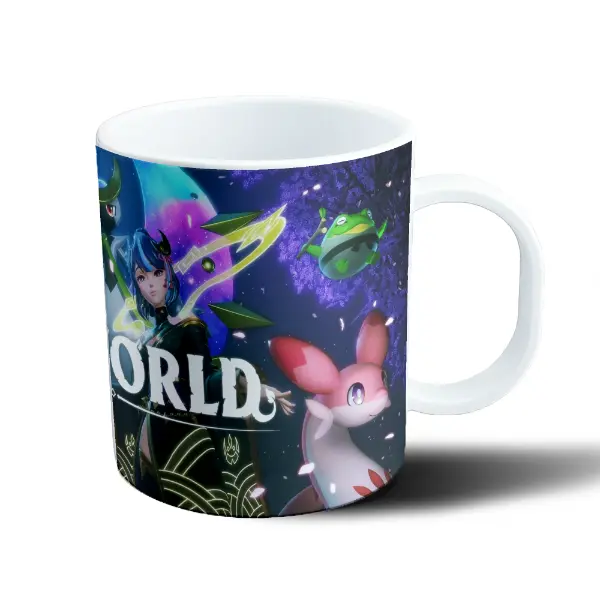 Taza de Plástico Palworld Mascotas y Personaje Femenino