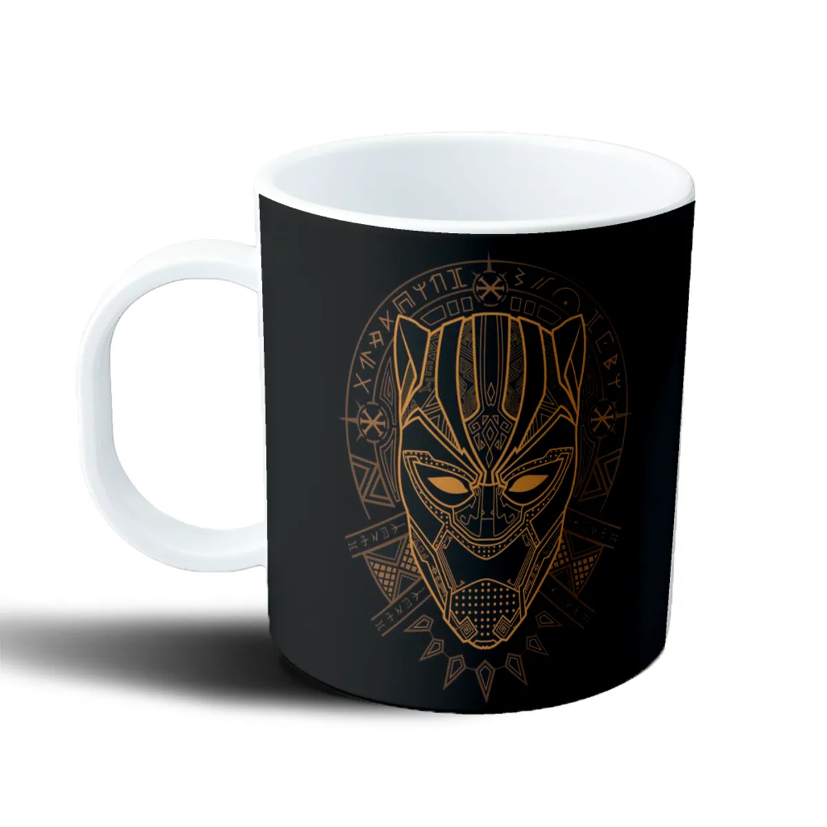Taza de Plástico Pantera Negra Máscara Dorada Vibranium - vista 2