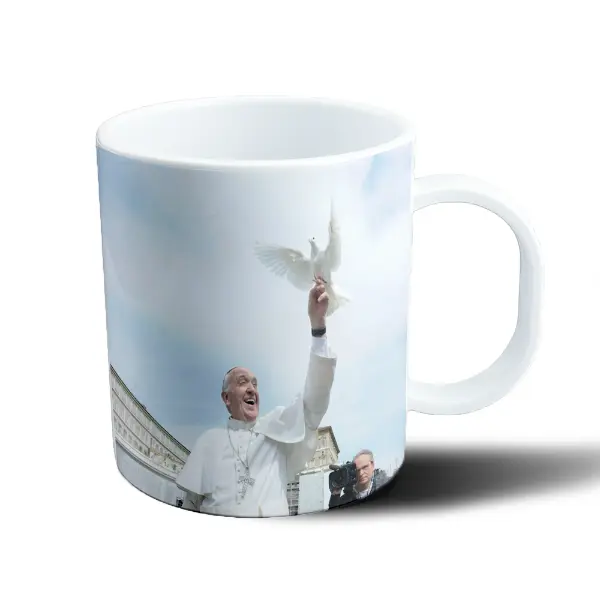 Taza de Plástico Papa Francisco Paloma de la Paz