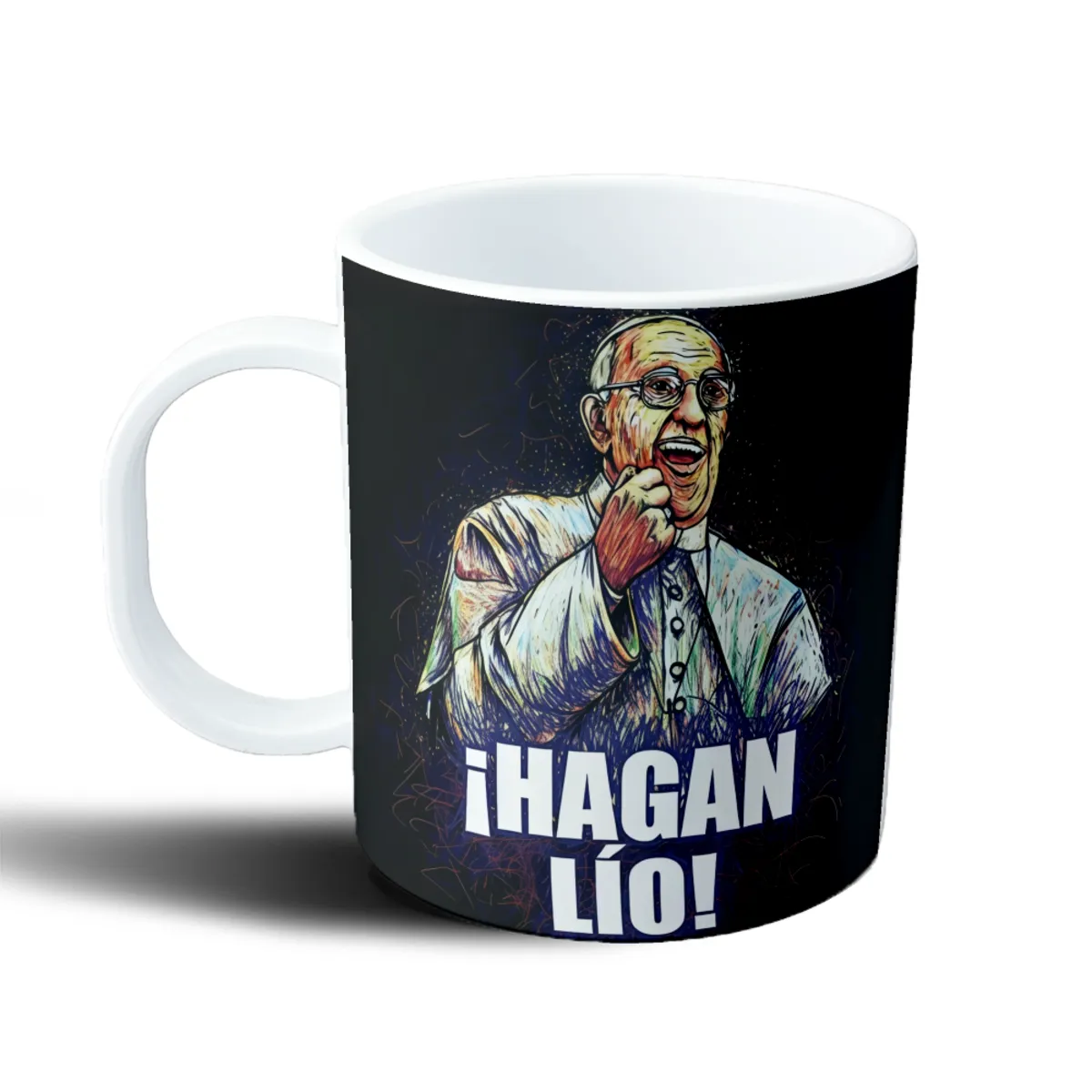 Taza de Plástico Papa Francisco ¡Hagan Lío! - vista 2