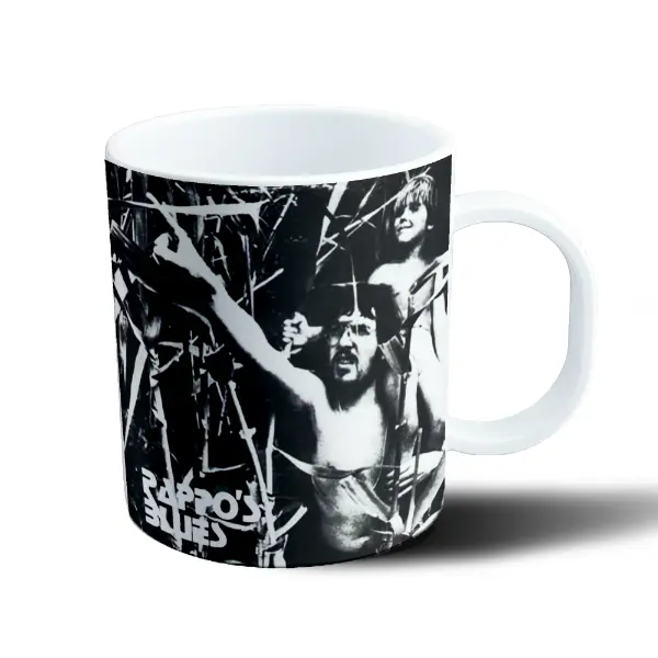 Taza de Plástico Pappo's Blues Blanco y Negro