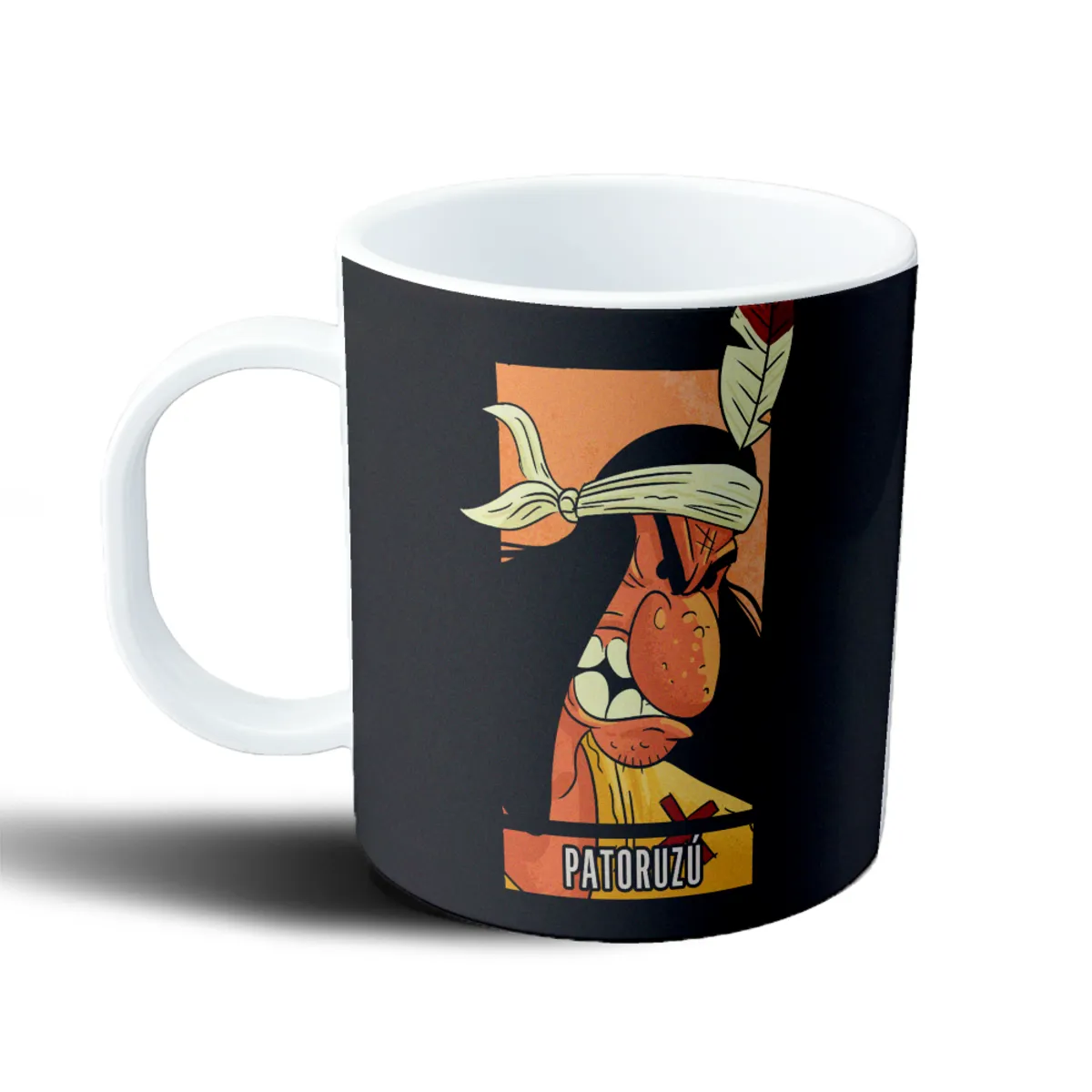 Taza de Plástico Patoruzú Retrato con Vincha y Pluma - vista 2