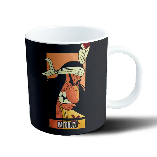 Taza de Plástico Patoruzú Retrato con Vincha y Pluma