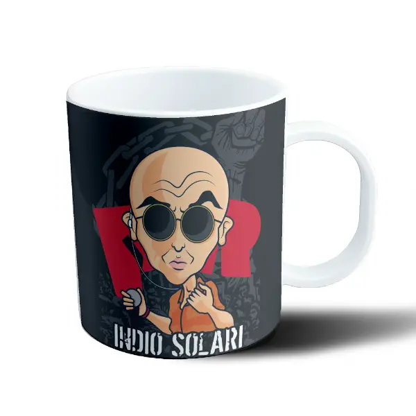 Taza de Plástico Patricio Rey Indio Solari Caricatura