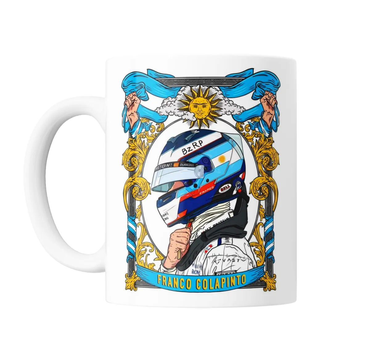 Taza de Cerámica Franco Colapinto Casco Argentina - vista 2