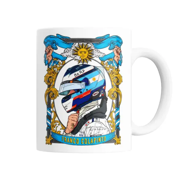 Taza de Cerámica Franco Colapinto Casco Argentina