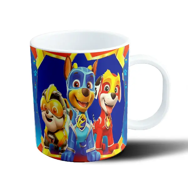 Taza de Plástico Paw Patrol Mighty Pups Chase Rubble Marshall