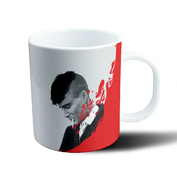 Taza de Plástico Peaky Blinders Thomas Shelby con Cigarrillo y Sangre