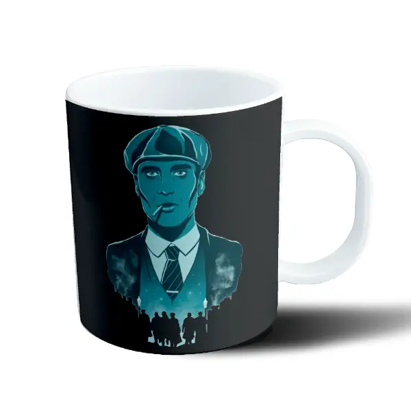 Taza de Plástico Peaky Blinders Thomas Shelby Silueta Azul