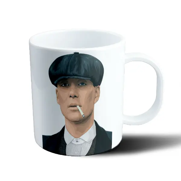 Taza de Plástico Peaky Blinders Thomas Shelby con gorra y cigarrillo