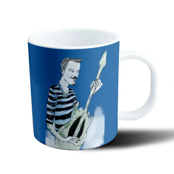 Taza de Plástico Pedro Aznar Caricatura con Guitarra
