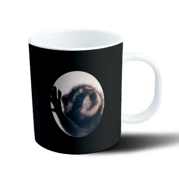Taza de Plástico Pedro Pedro Mapache con la mano levantada