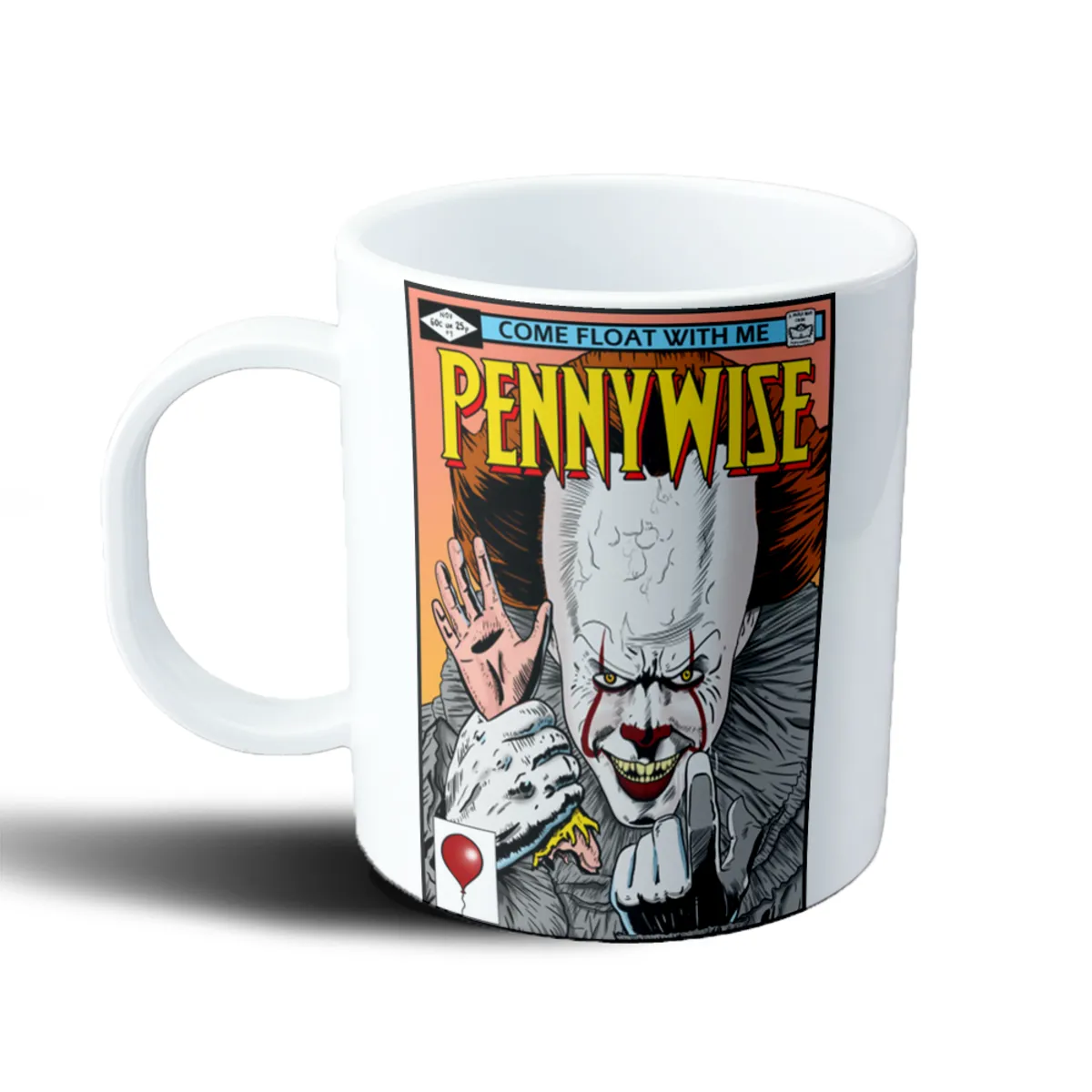 Taza de Plástico IT Pennywise Cómic Come Float With Me - vista 2