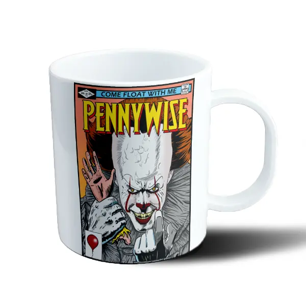 Taza de Plástico IT Pennywise Cómic Come Float With Me