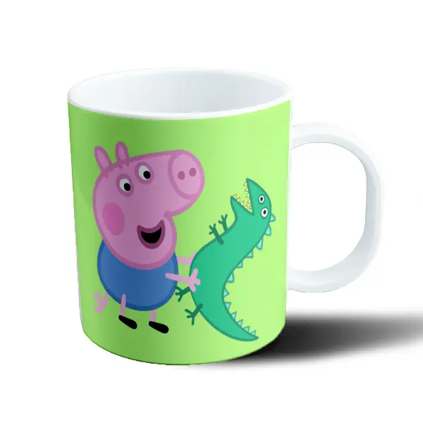 Taza de Plástico Peppa Pig George con Dinosaurio