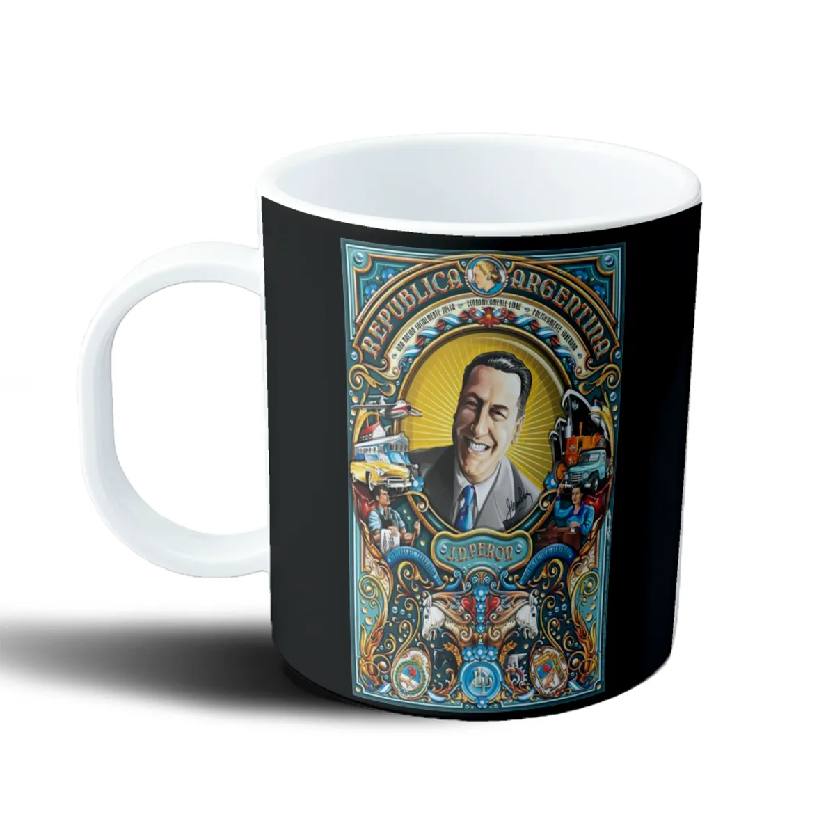 Taza de Plástico Perón República Argentina Afiche Vintage - vista 2