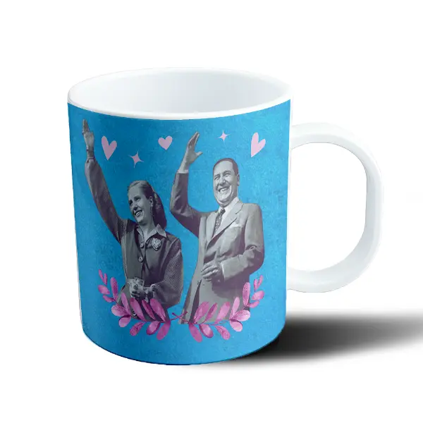 Taza de Plástico Perón y Evita Saludando
