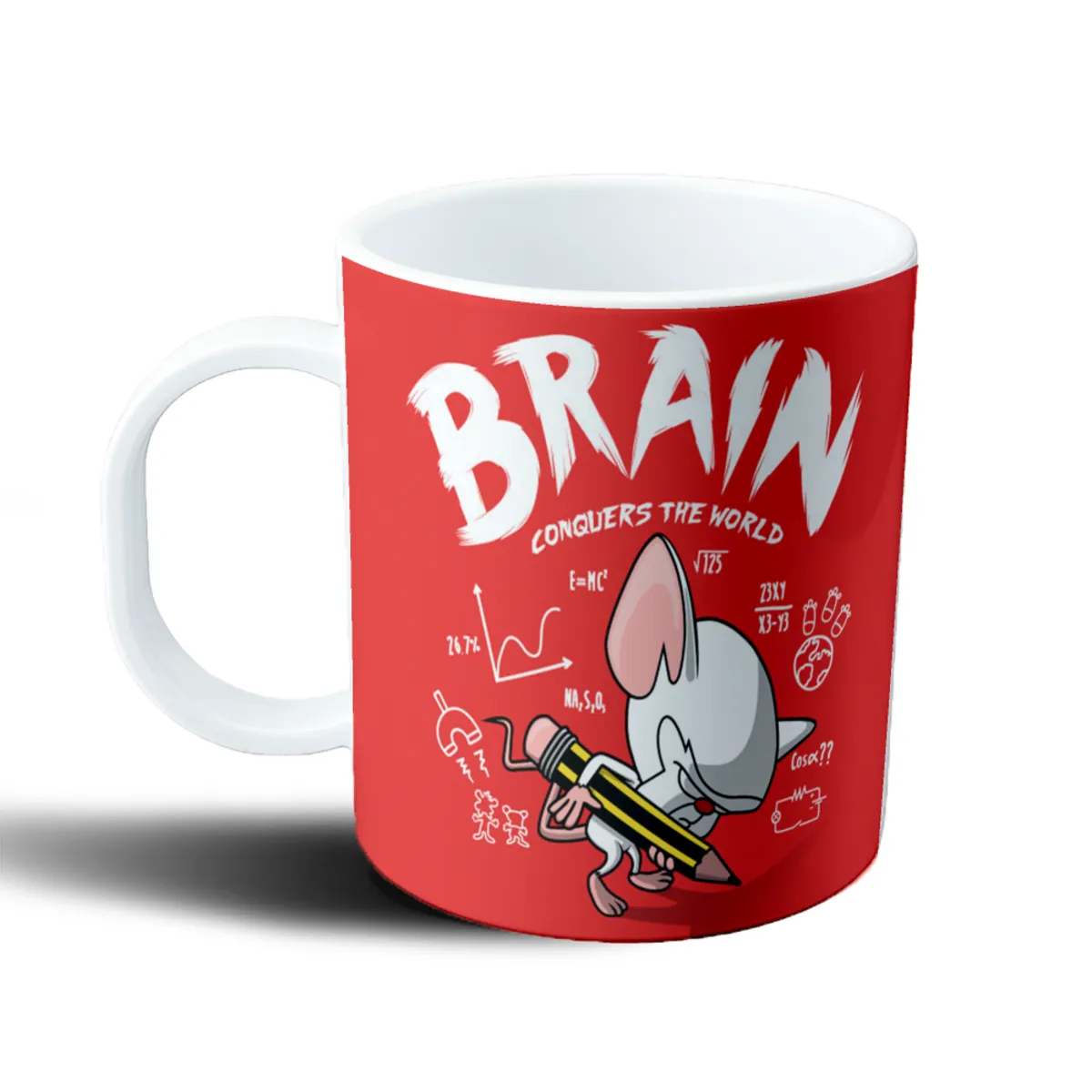 Taza de Plástico Pinky y Cerebro Brain Conquers the World - vista 2