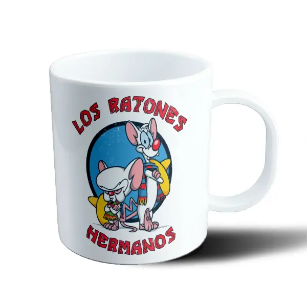 Taza de Plástico Pinky y Cerebro Los Ratones Hermanos