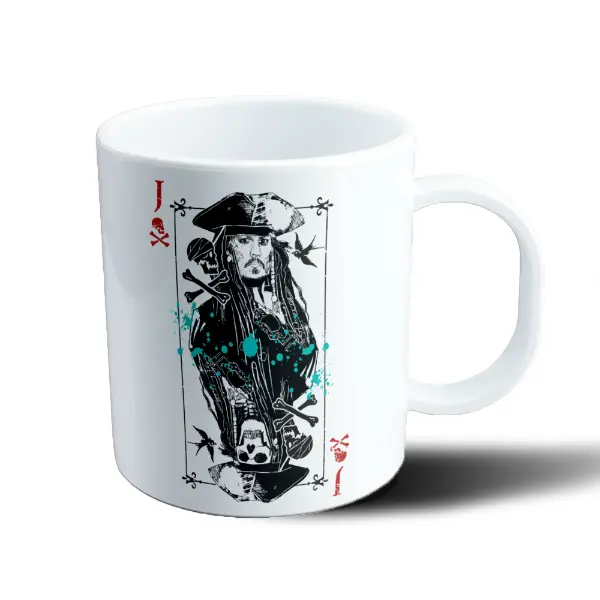 Taza de Plástico Piratas del Caribe Jack Sparrow Carta de Naipe