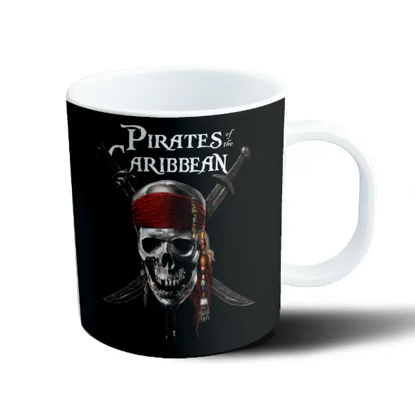 Taza de Plástico Piratas del Caribe Calavera Jack Sparrow