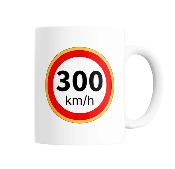 Taza de Cerámica Colapinto Señal de Velocidad 300 km/h