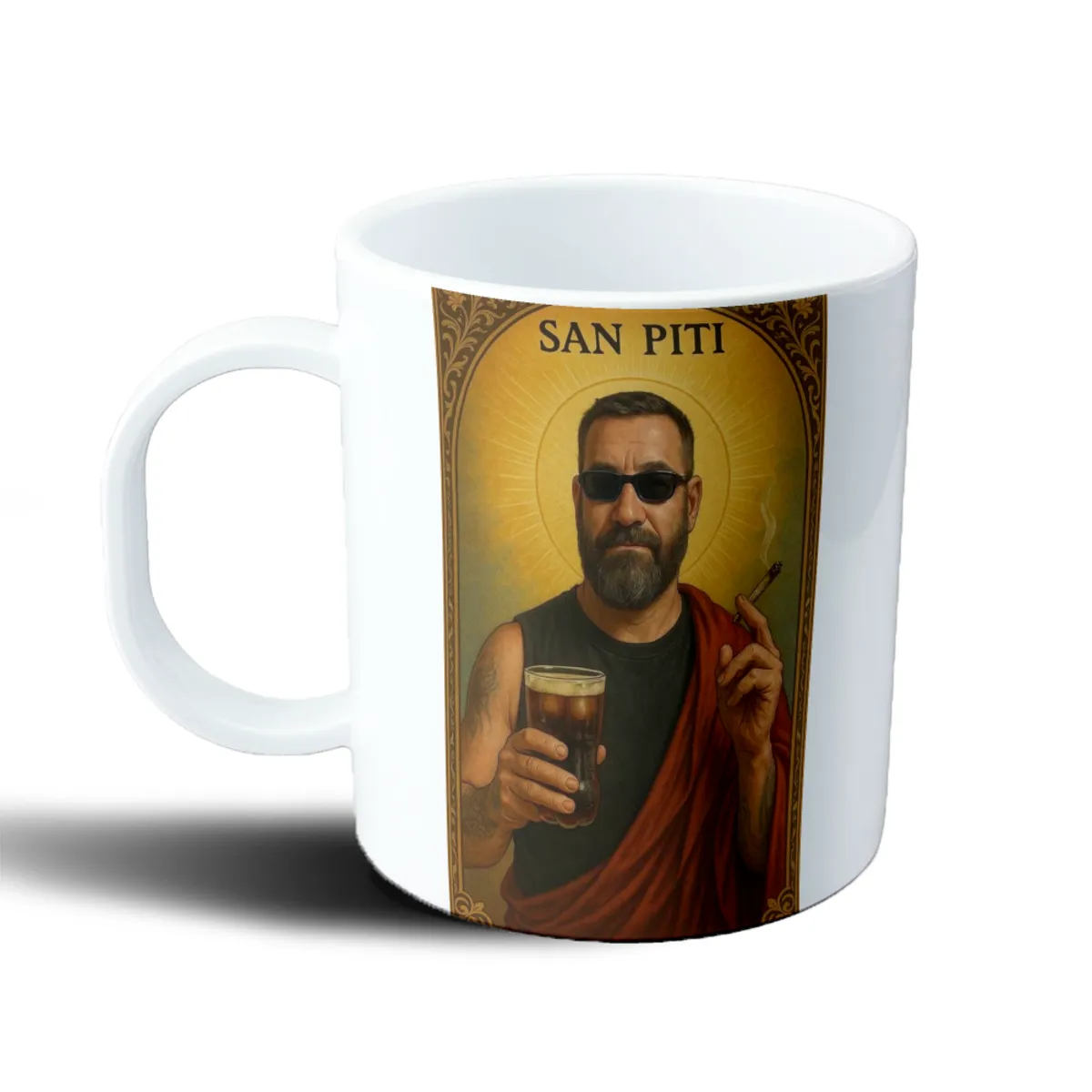 Taza de Plástico Piti Fernandez San Piti Cerveza y Cigarro - vista 2